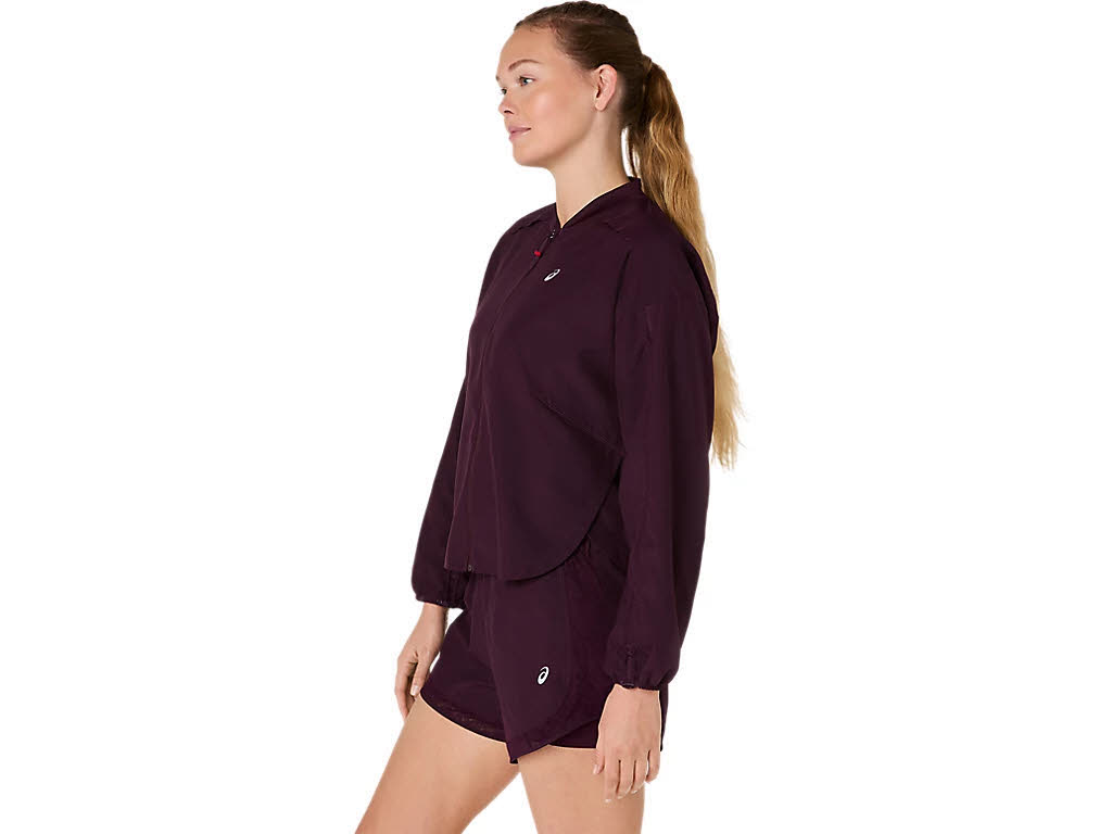 Asics NAGINO RUN ADJUSTABLE JACKET Damen Laufjacke Sportjacke lila