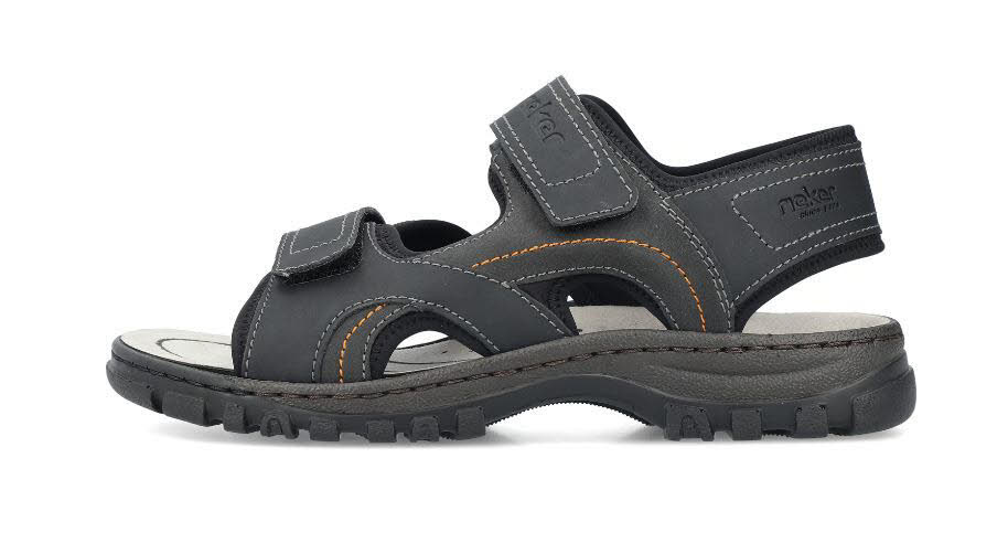 Rieker Herren Sandalen Trekkingsandalen schwarz