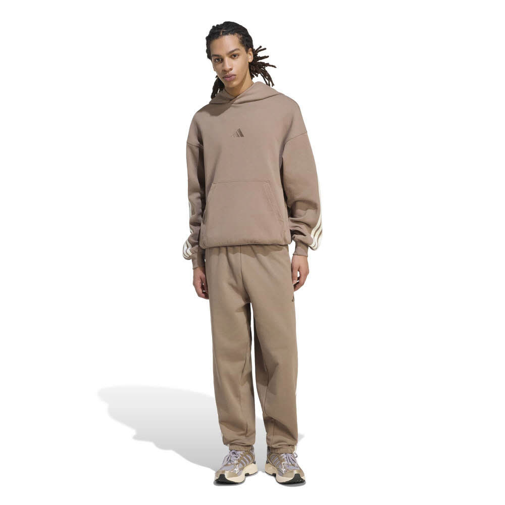 adidas KIT 3-STRIPES Herren Hoodie Kapuzenpullover khaki six/off-white