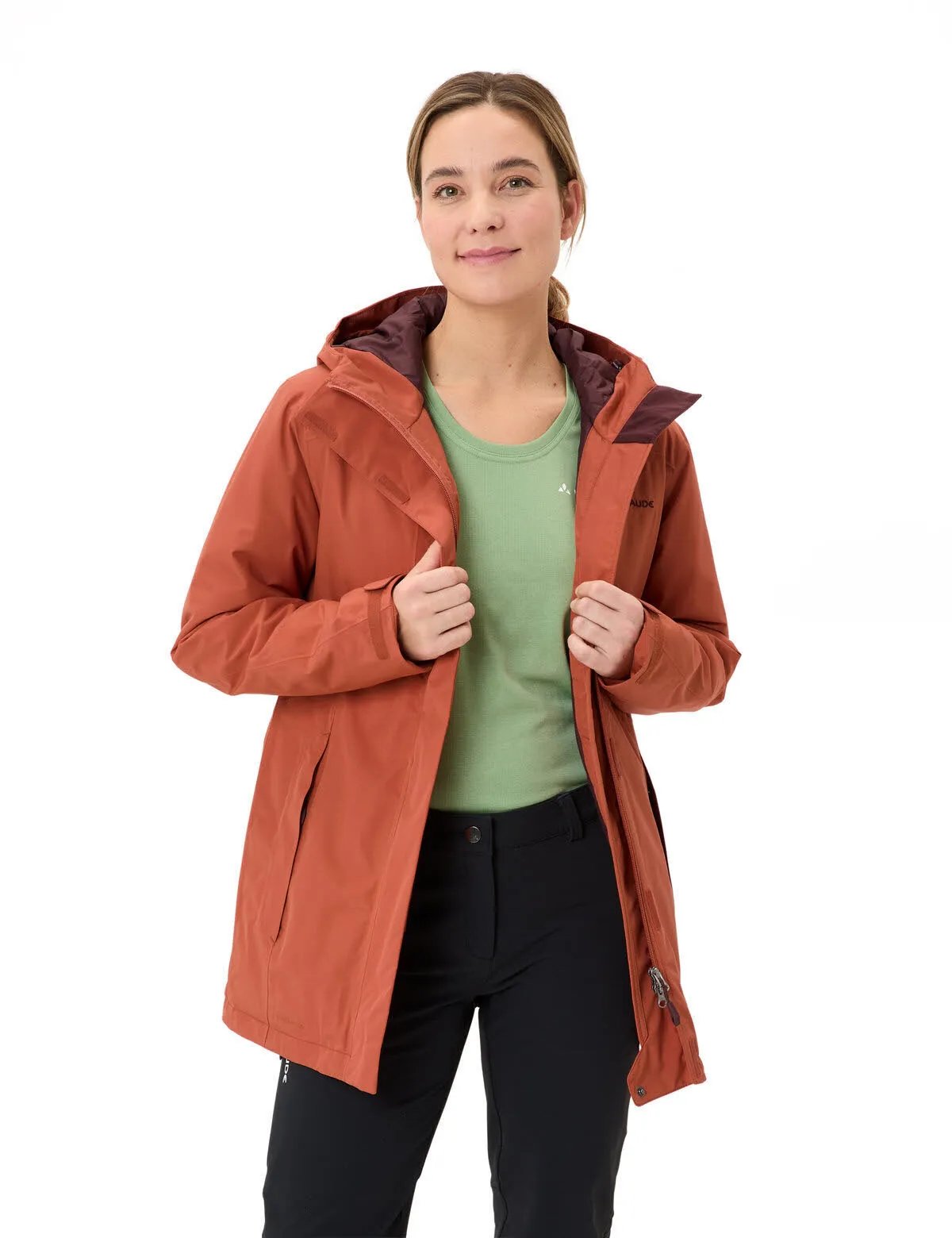 Vaude Rosemoor Freizeitjacke Mantel wasserdicht Damen orange