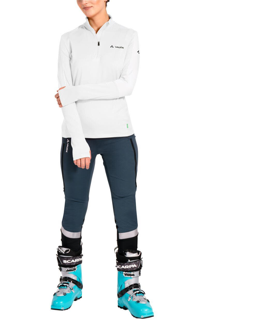 Vaude Livigno Halfzip II Fleecepullover Skirolli Funktionsshirt Damen weiß