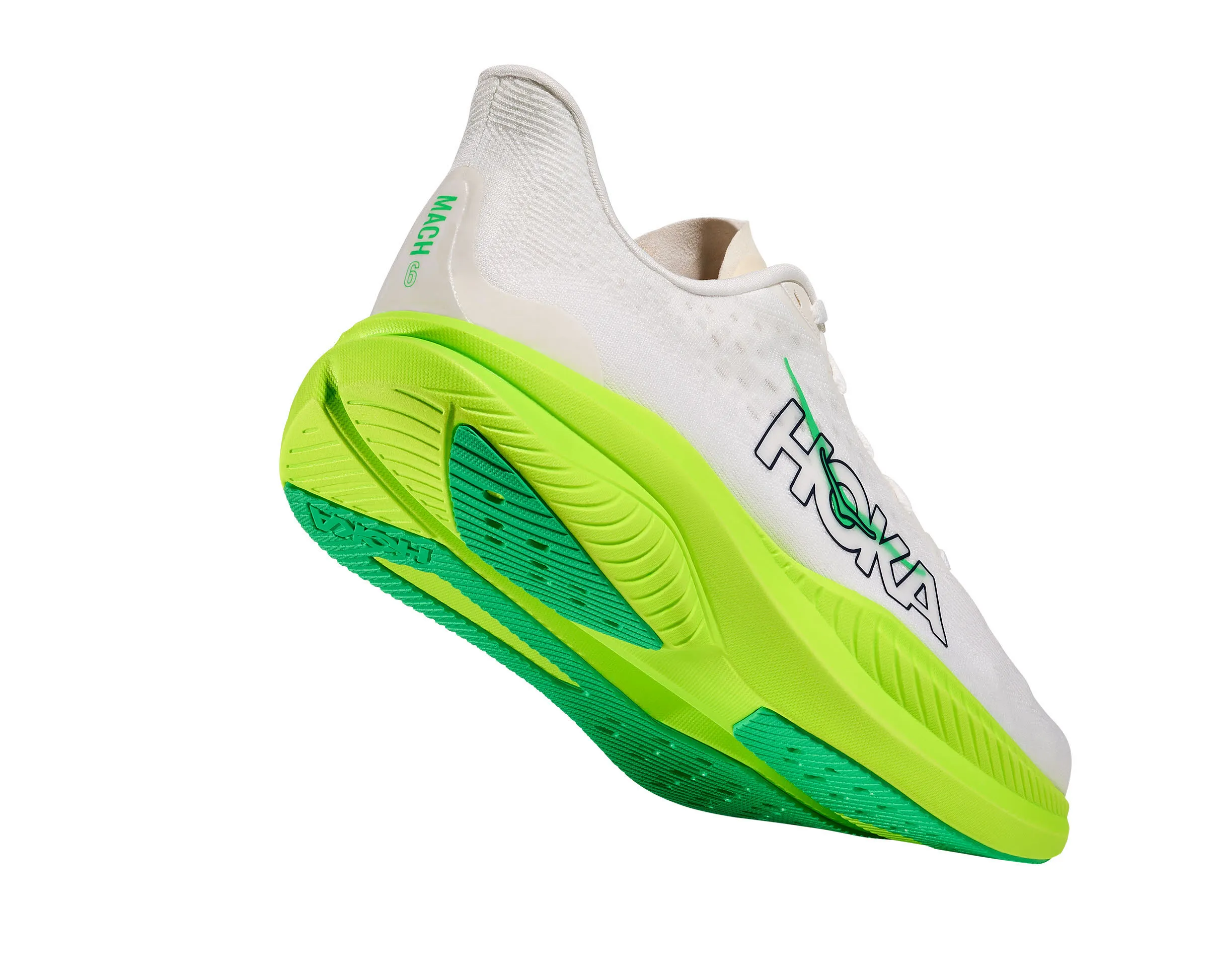 Hoka MACH 6 Herren Laufschuhe Joggingschuhe white/neon lime