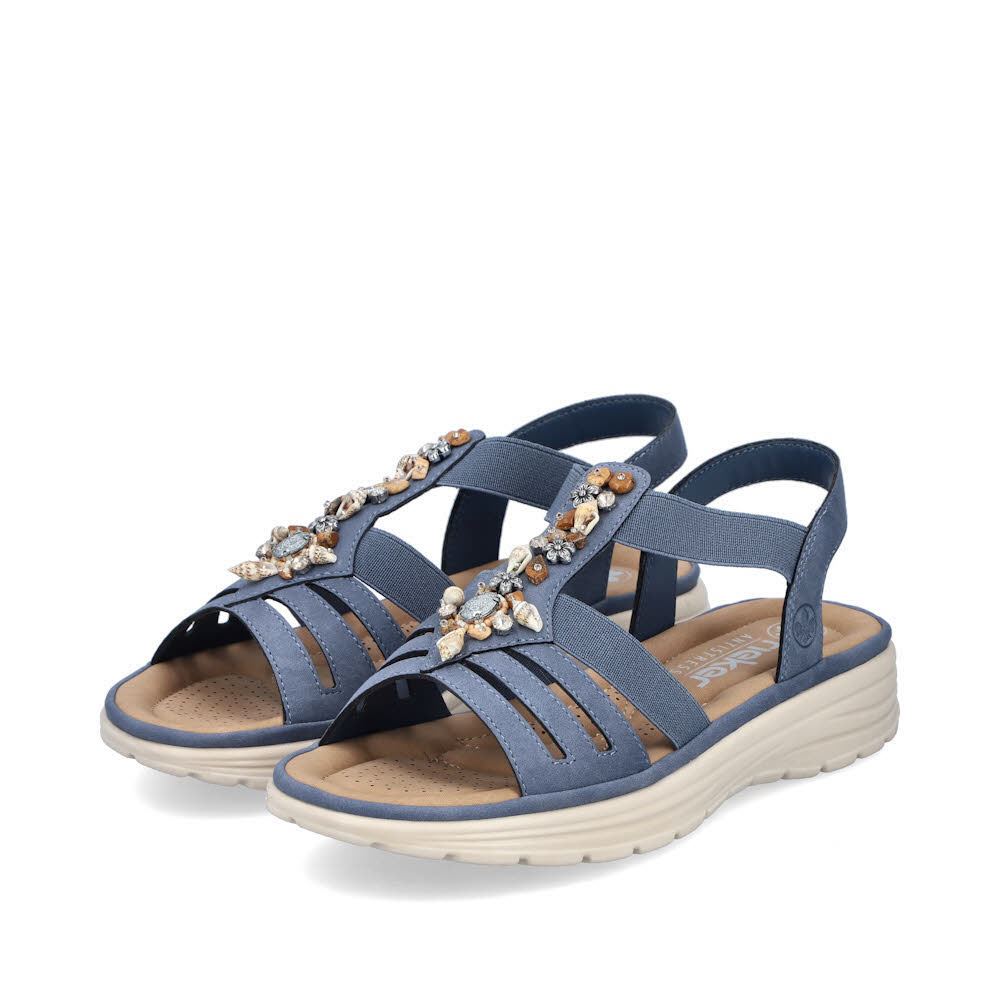 Rieker FSK Damen Sandalen Riemchensandaletten lightblue