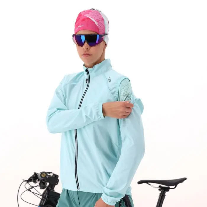 CMP JACKET WITH DETACHABLE SLEEVES Radjacke Radweste Damen hellblau