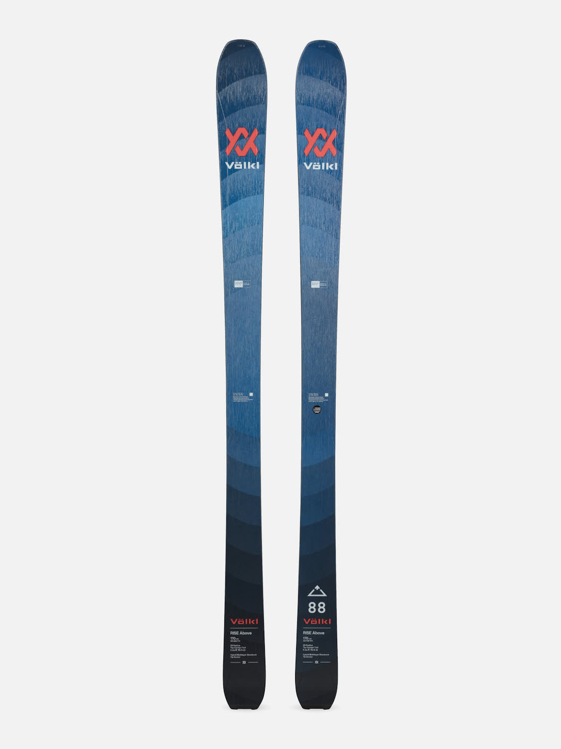 Völkl RISE ABOVE 88 FLAT Tourenski OHNE Bindung u. Fell Fortgeschr. blau NEU
