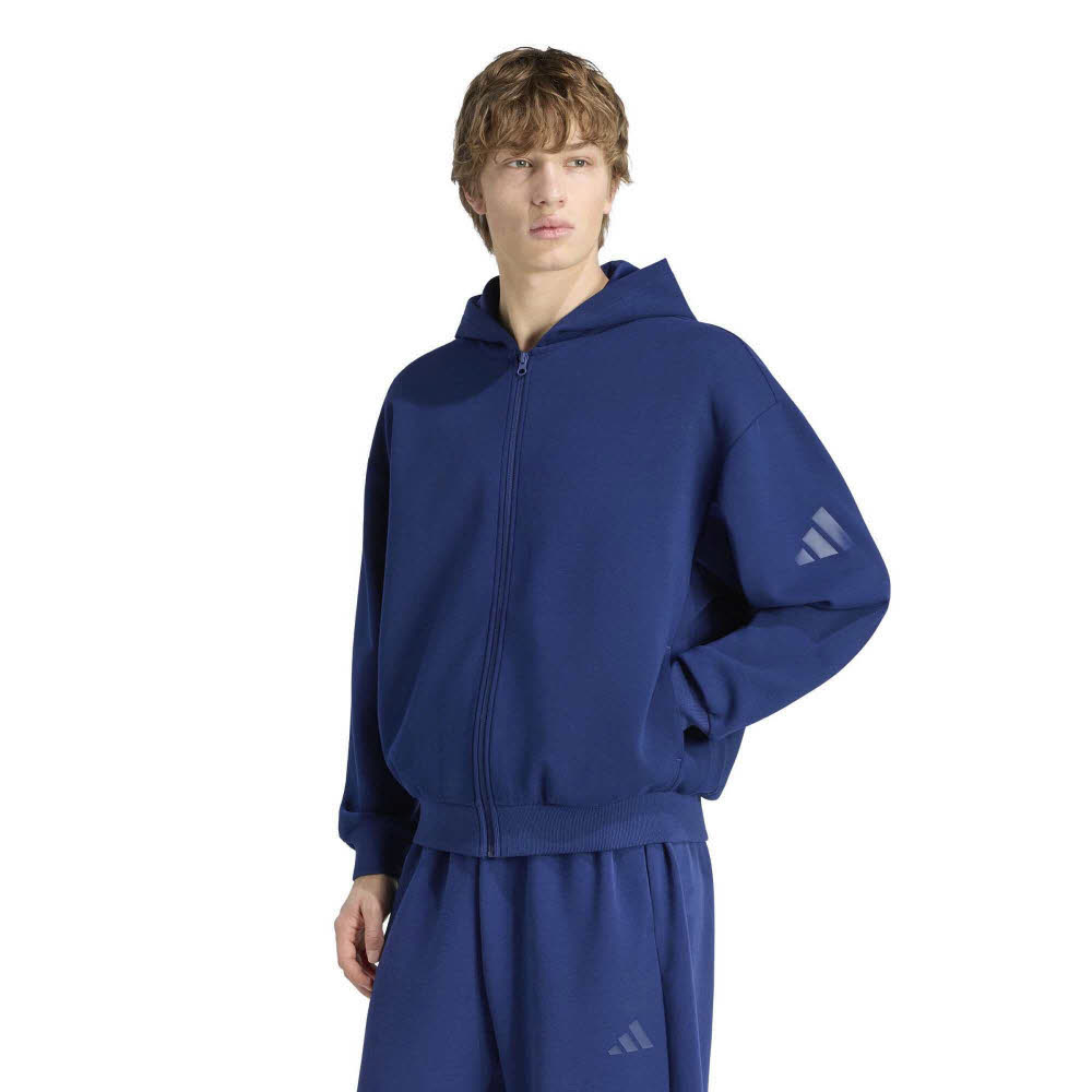 adidas SOFT LUX FULL-ZIP Herren Hoodie Kapuzenjacke dark blue