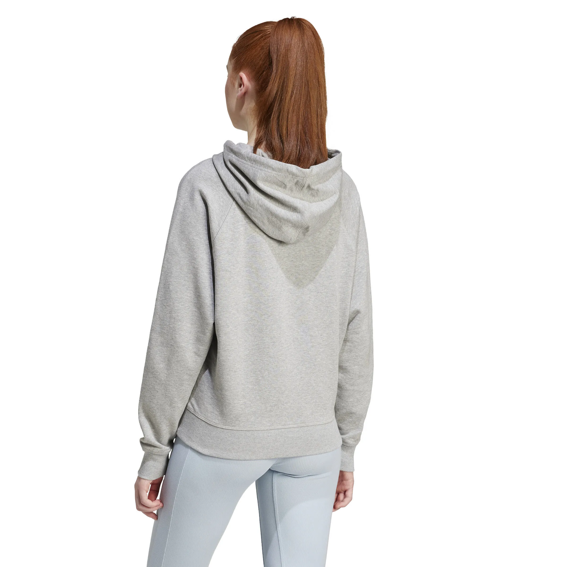 adidas BLUV Q3 FT Hoodie Sweatshirt Kapuzenpullover Damen hellgrau