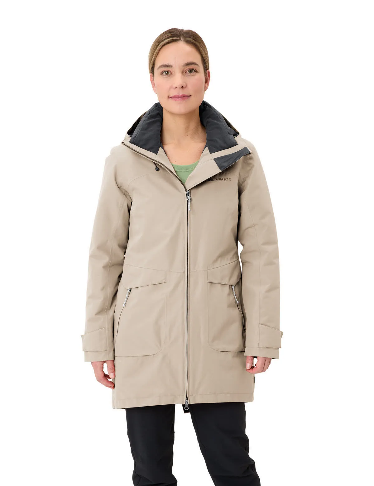 Vaude Skomer Freizeitmantel Parka Damen beige