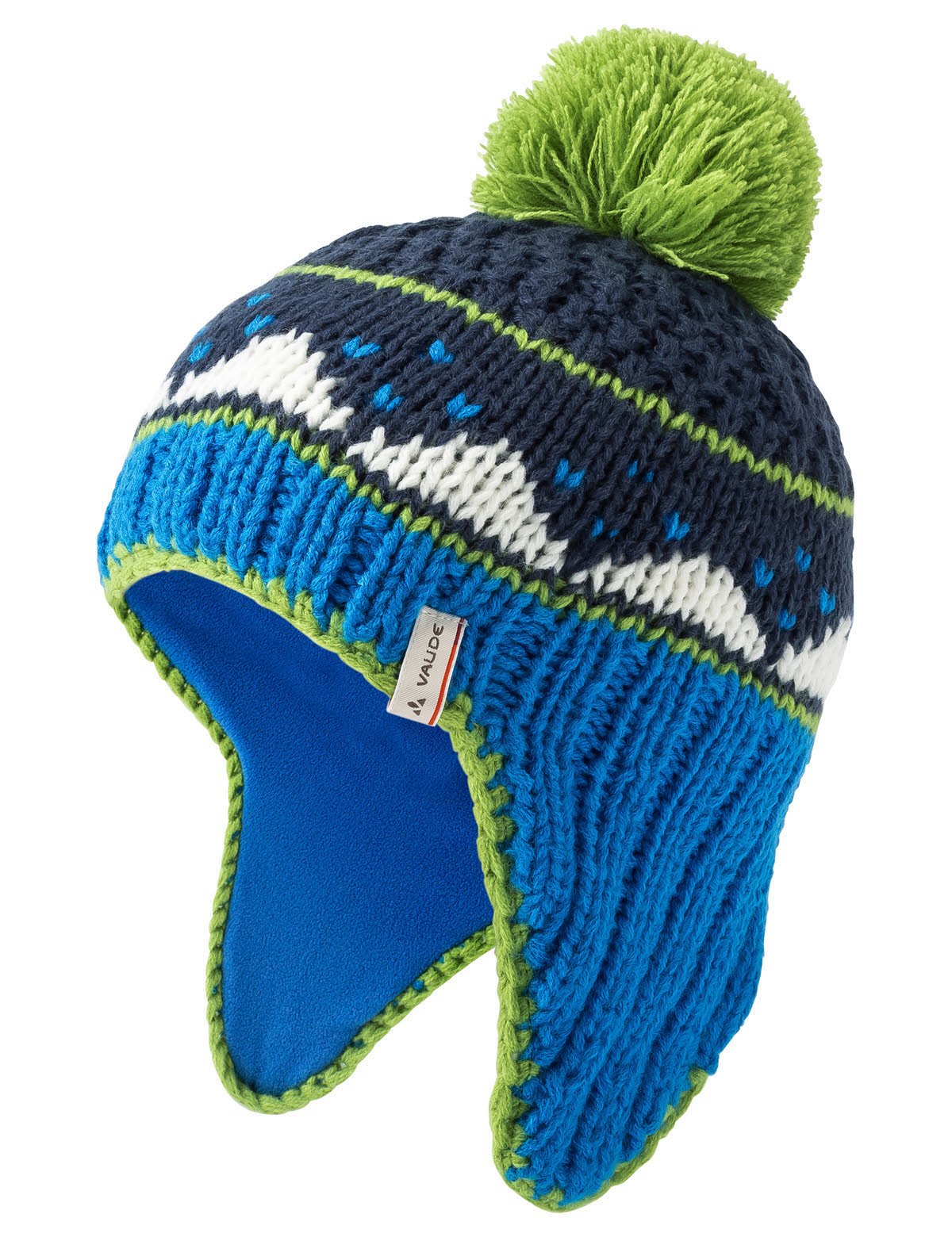 Vaude Knitted Cap IV Kinder Mütze Wintermütze Fleecemütze grün blau
