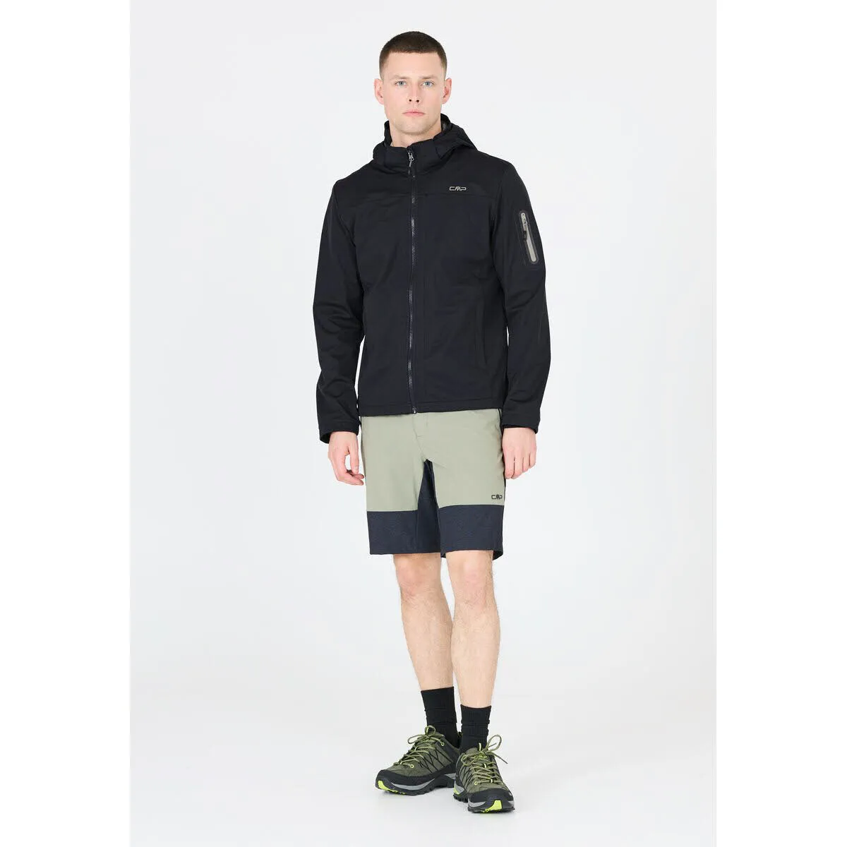 CMP Softshelljacke Kapuzenjacke Herren dunkelgrau schwarz