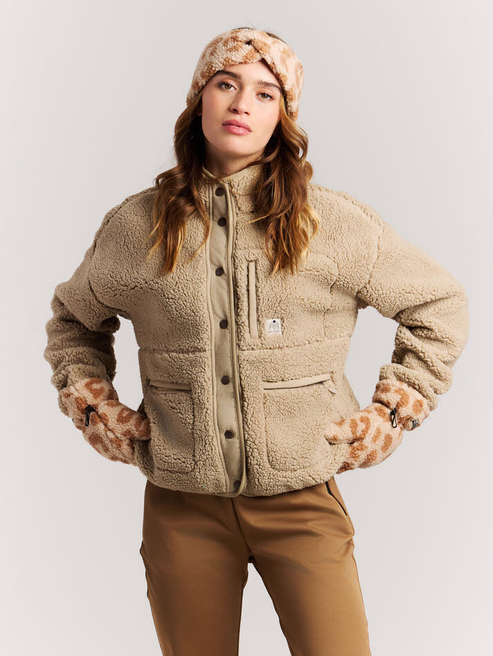 Protest PRTLUX outdoor fullziptop Damen Fleecejacke bamboo beige