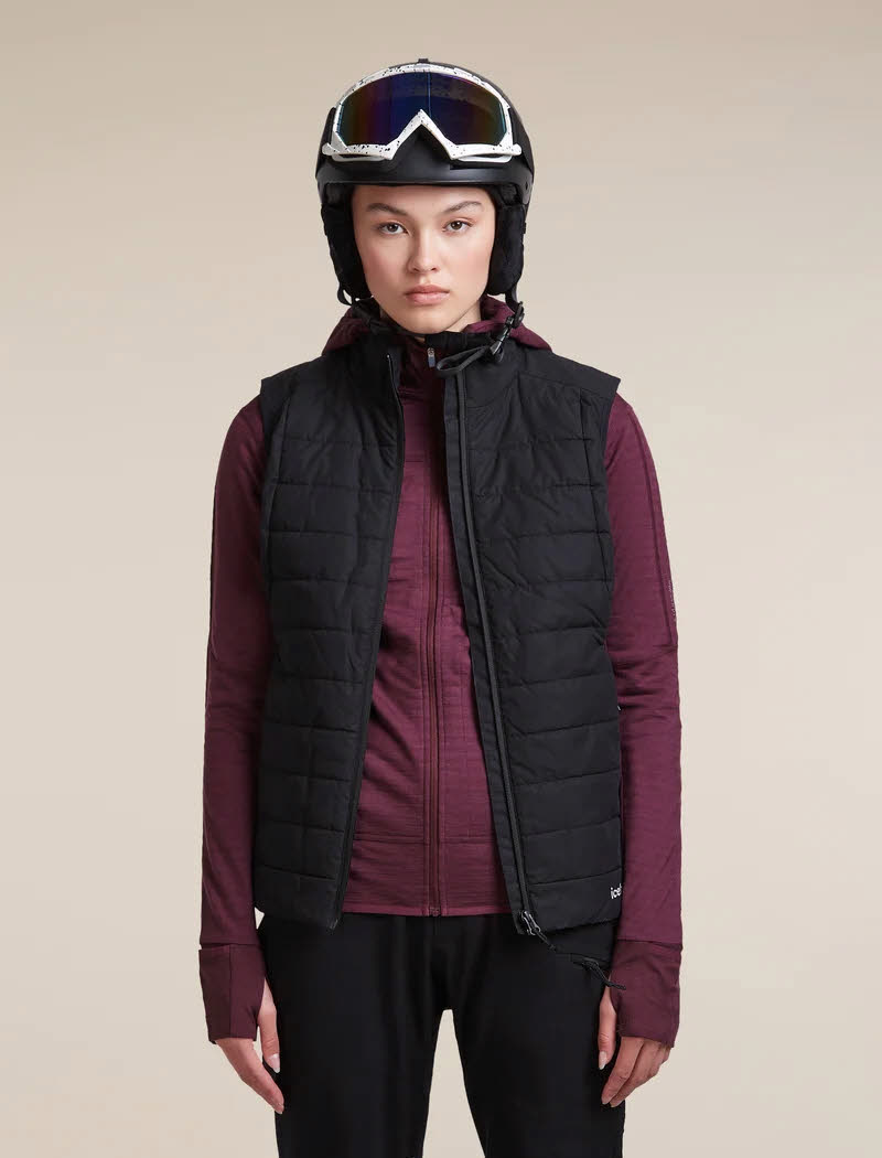 ICEBREAKER DA MER 300 REALFLEECE DESC LS ZIP HOODY Damen Skirolli rot