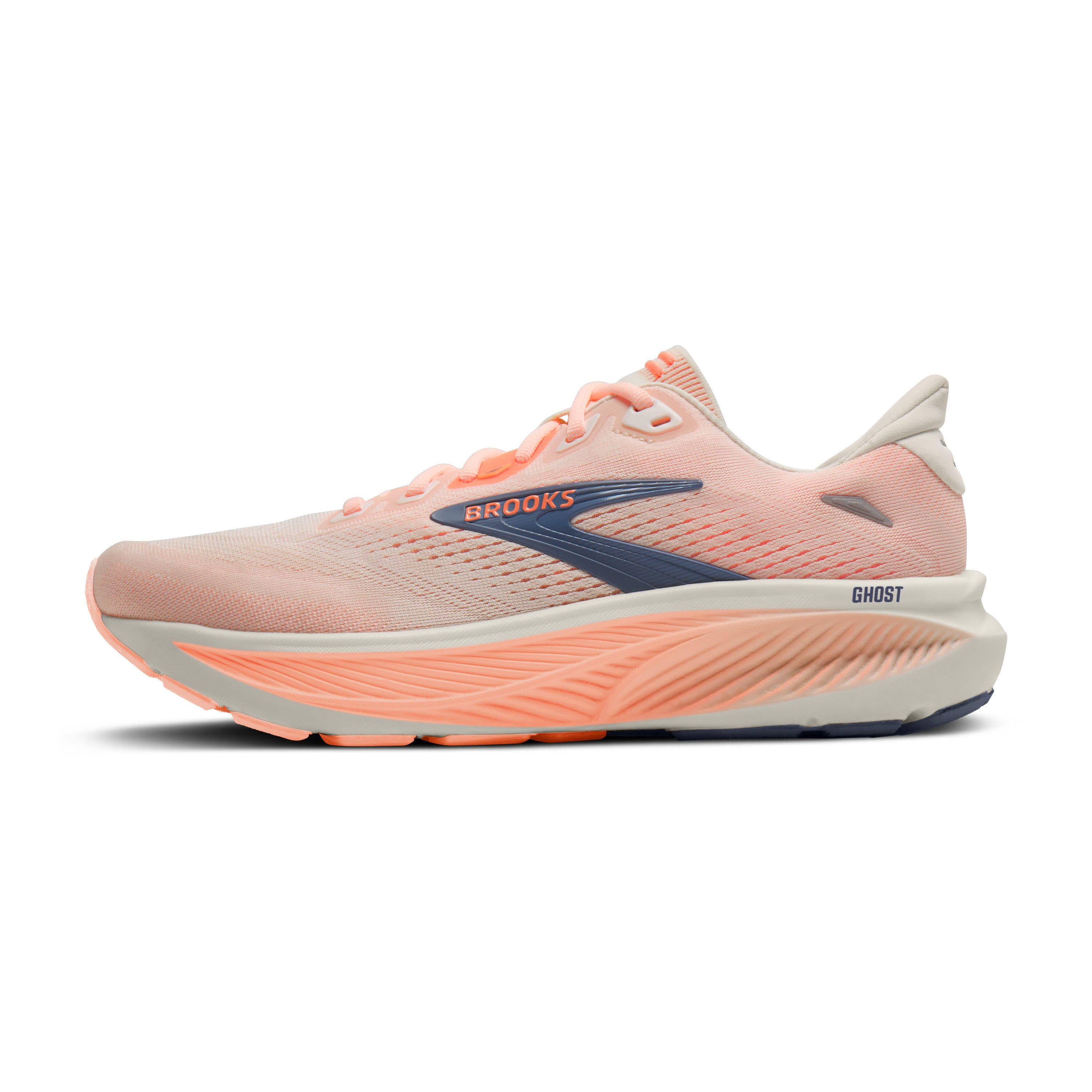 Brooks Ghost 18 Damen Laufschuhe Joggingschuhe star white/cyber peach/grey