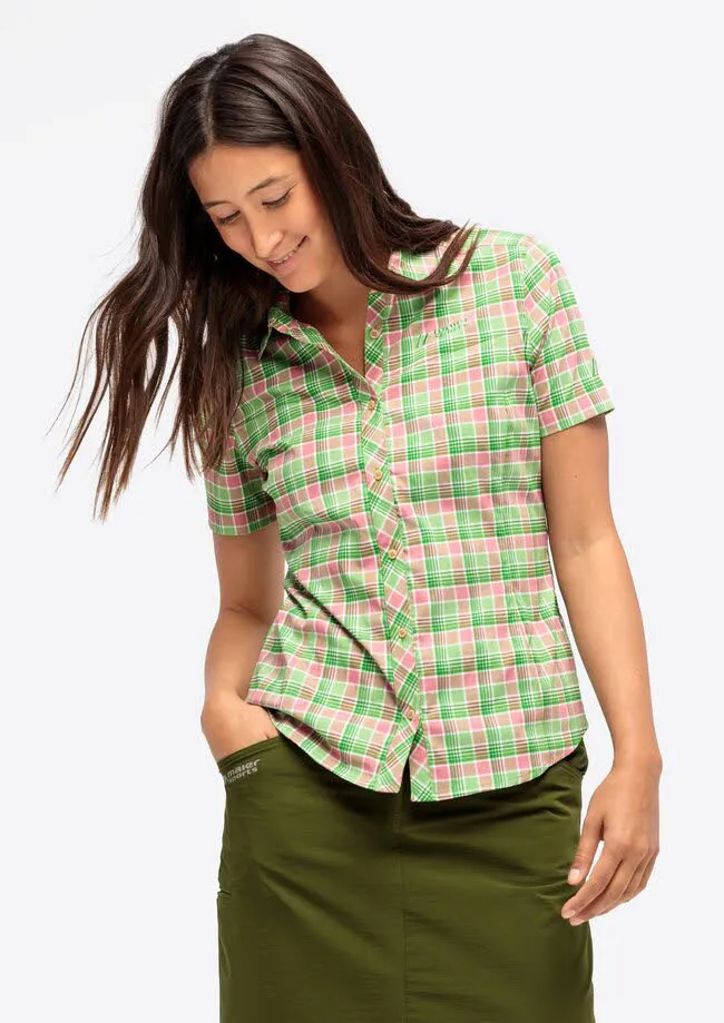 Maier Sports Kendra S/S Damen Bluse Wanderbluse Kurzarmbluse grün