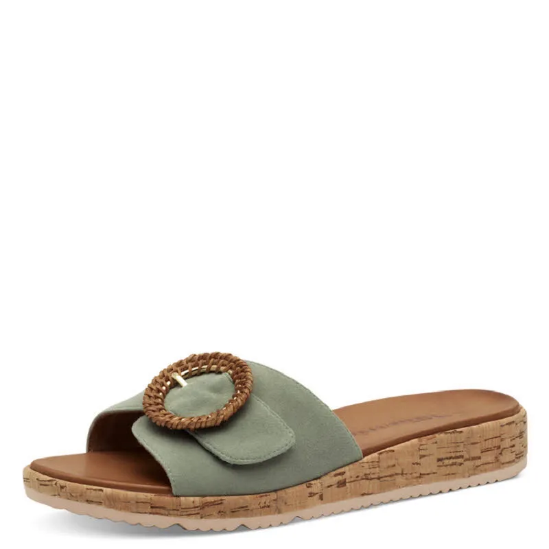 Tamaris Women Slides Damen Pantoletten Sandalen grün