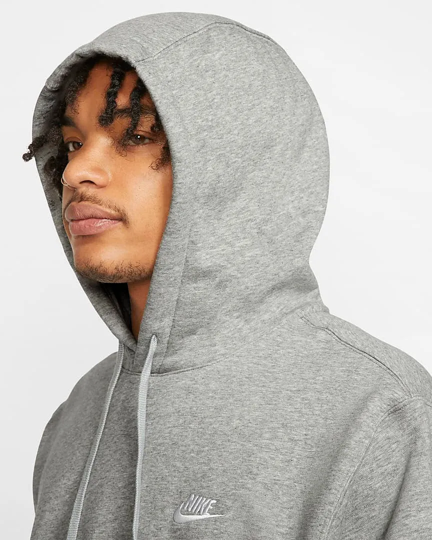 Nike M NSW CLUB HOODIE Herren Kapuzenpullover Freizeitpulli Grau NEU