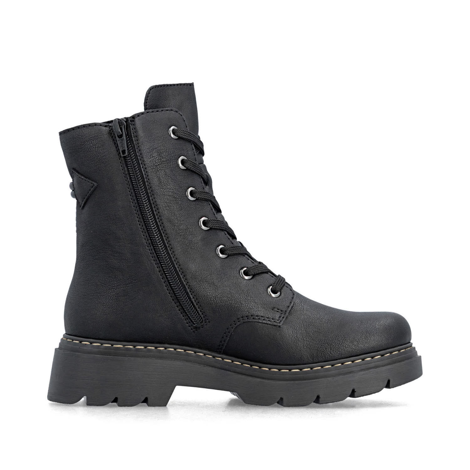 Rieker HWK Damen Stiefel Damen Modestiefel Biker Boots schwarz/braun