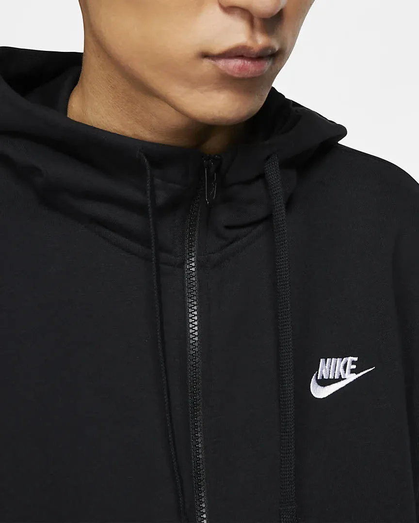 Nike M NSW CLUB HOODIE FZ FT Herren Sweatjacke Kapuzenjacke Sportweste schwarz NEU