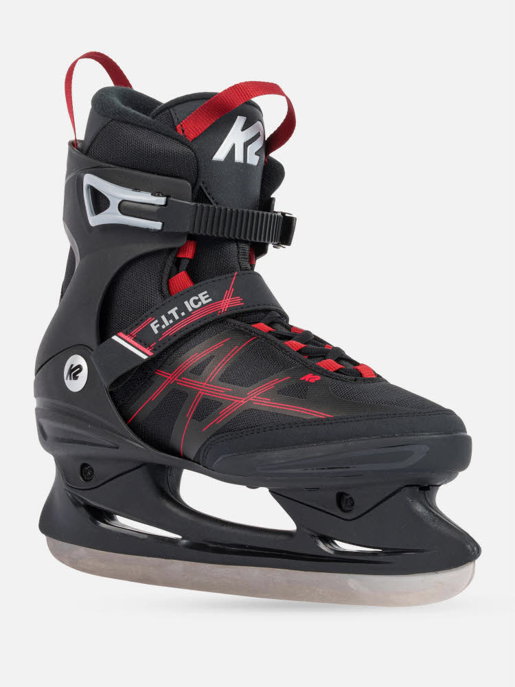 K2 Skate F.I.T. Herren Schlittschuhe Eislaufschuhe schwarz/rot