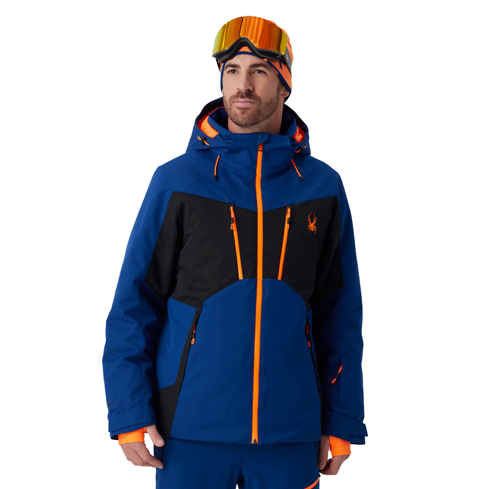 Spyder RIVAL JACKET Skijacke Herren blau/orange