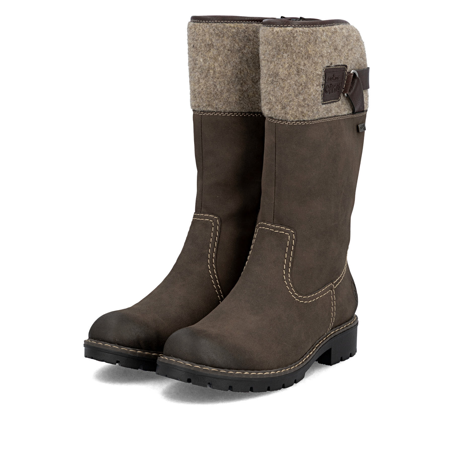 Rieker Damen Hochschaftstiefel dunkelbraun