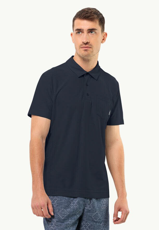 Jack Wolfskin Terral Herren Polo Poloshirt blau