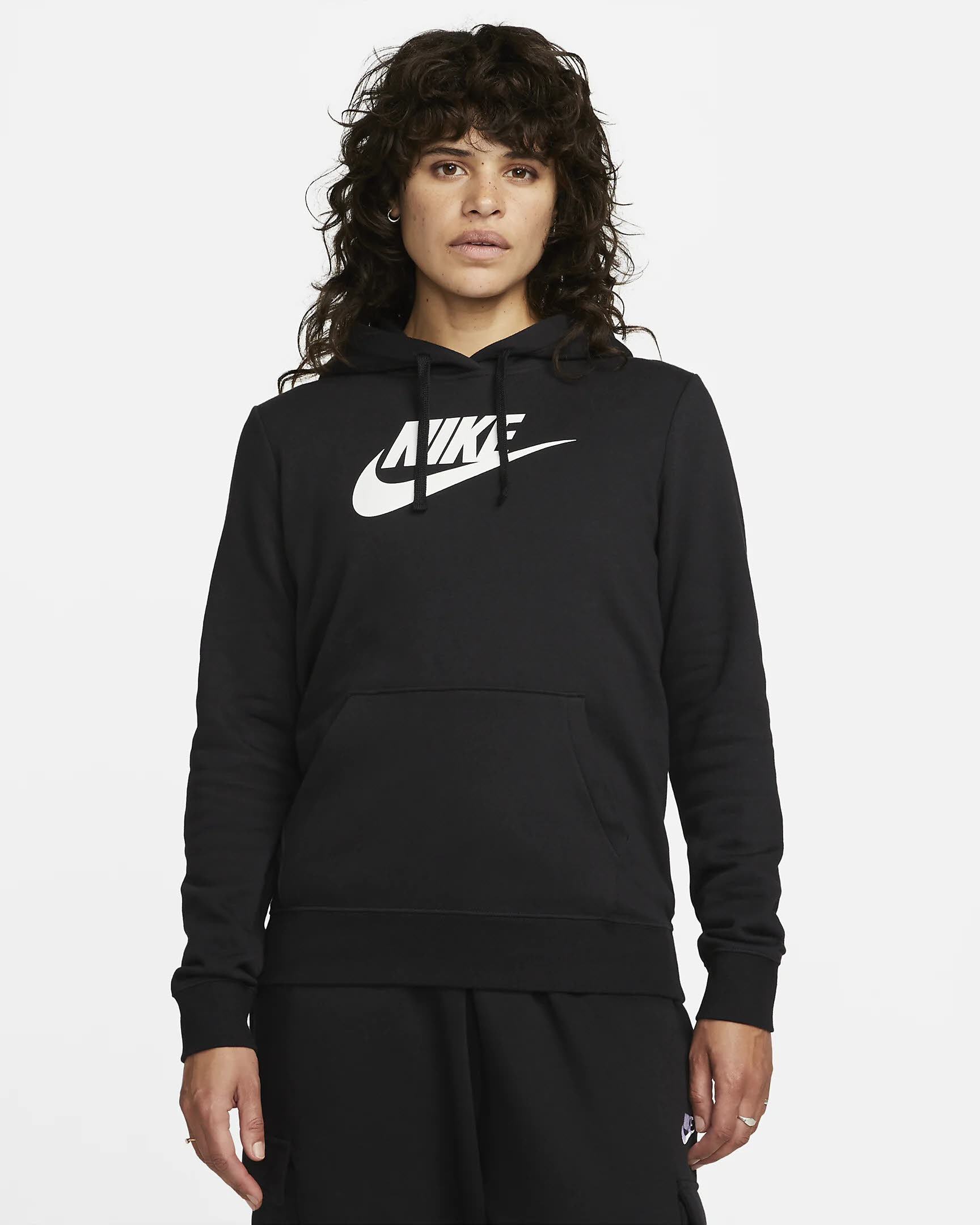 NIKE SPORTSWEAR CLUB FLEECE WO Damen Hoodie Kapuzenpullover schwarz NEU