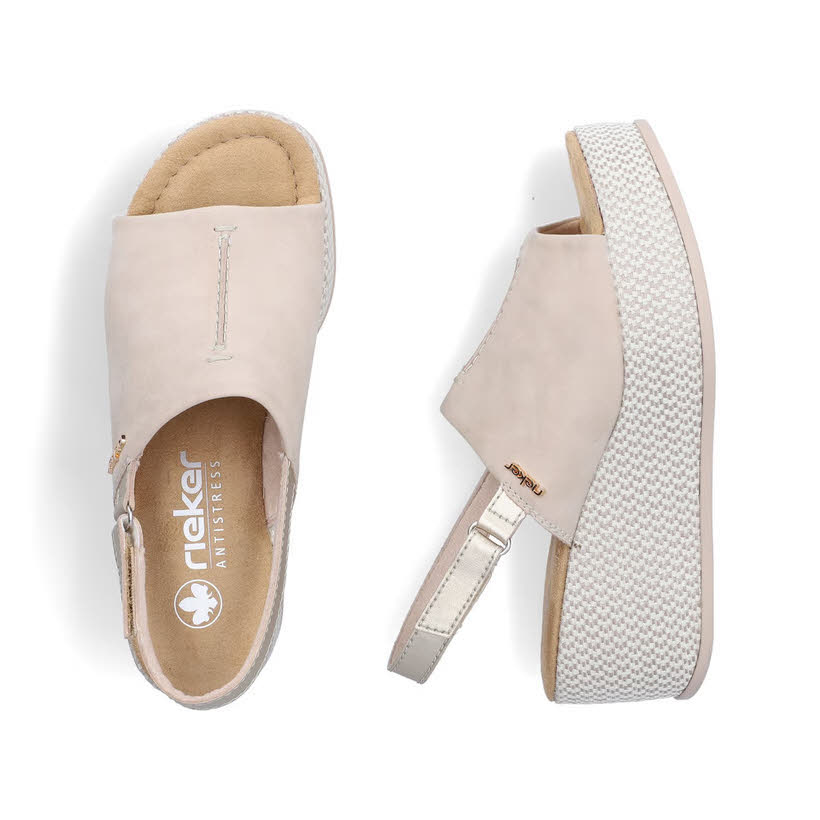 Rieker Damen Sandalen Sandaletten beige