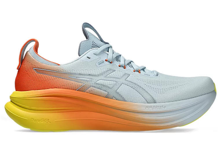 ASICS GEL-NIMBUS 28 SUNNY SIZZLE Herren Laufschuhe Sky/Sun Peach