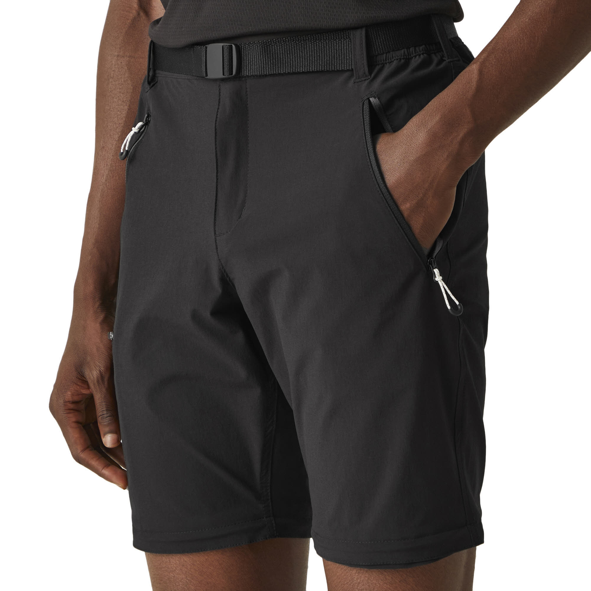 REGATTA Xert III Stretch Zip-Off Wanderhose Shorts Herren schwarz