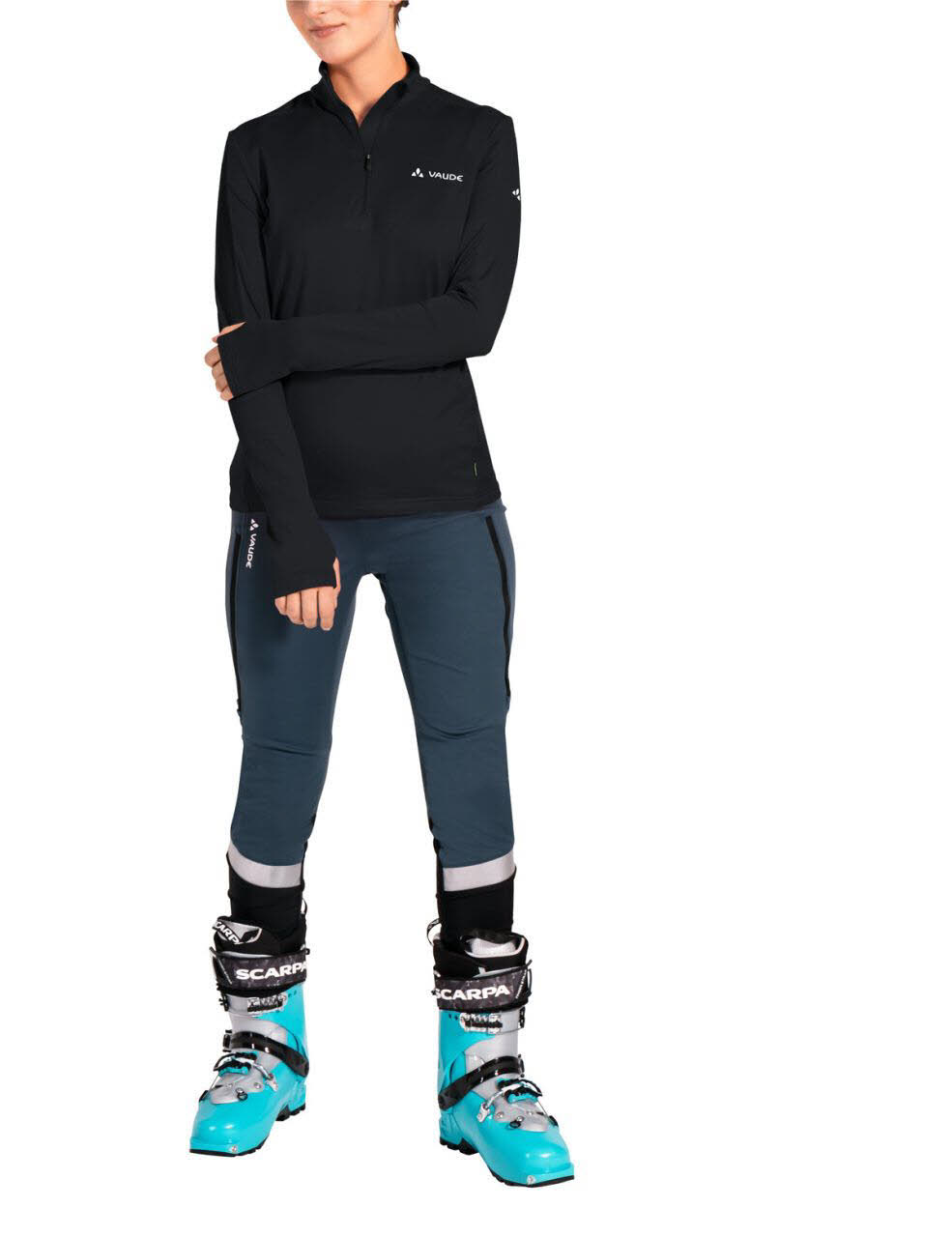 Vaude Livigno Halfzip II Fleecepullover Skirolli Funktionsshirt Damen schwarz
