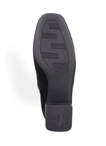 Rieker Damen Stiefeletten Slipper Modeschuh Absatzschuh schwarz