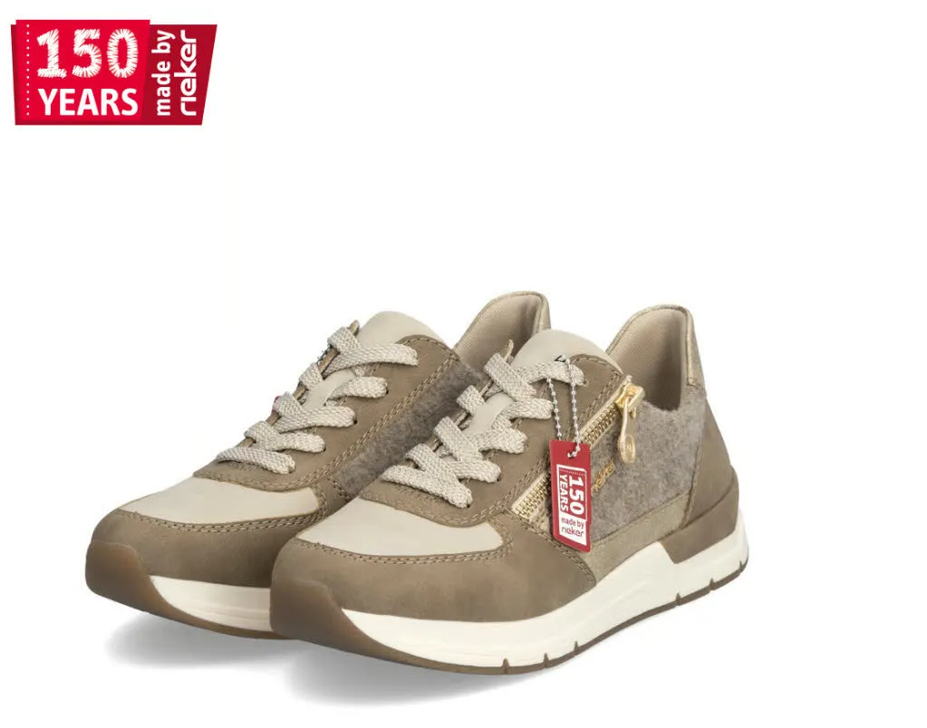 Rieker Damen Halbschuhe Sneaker Schnürer beige