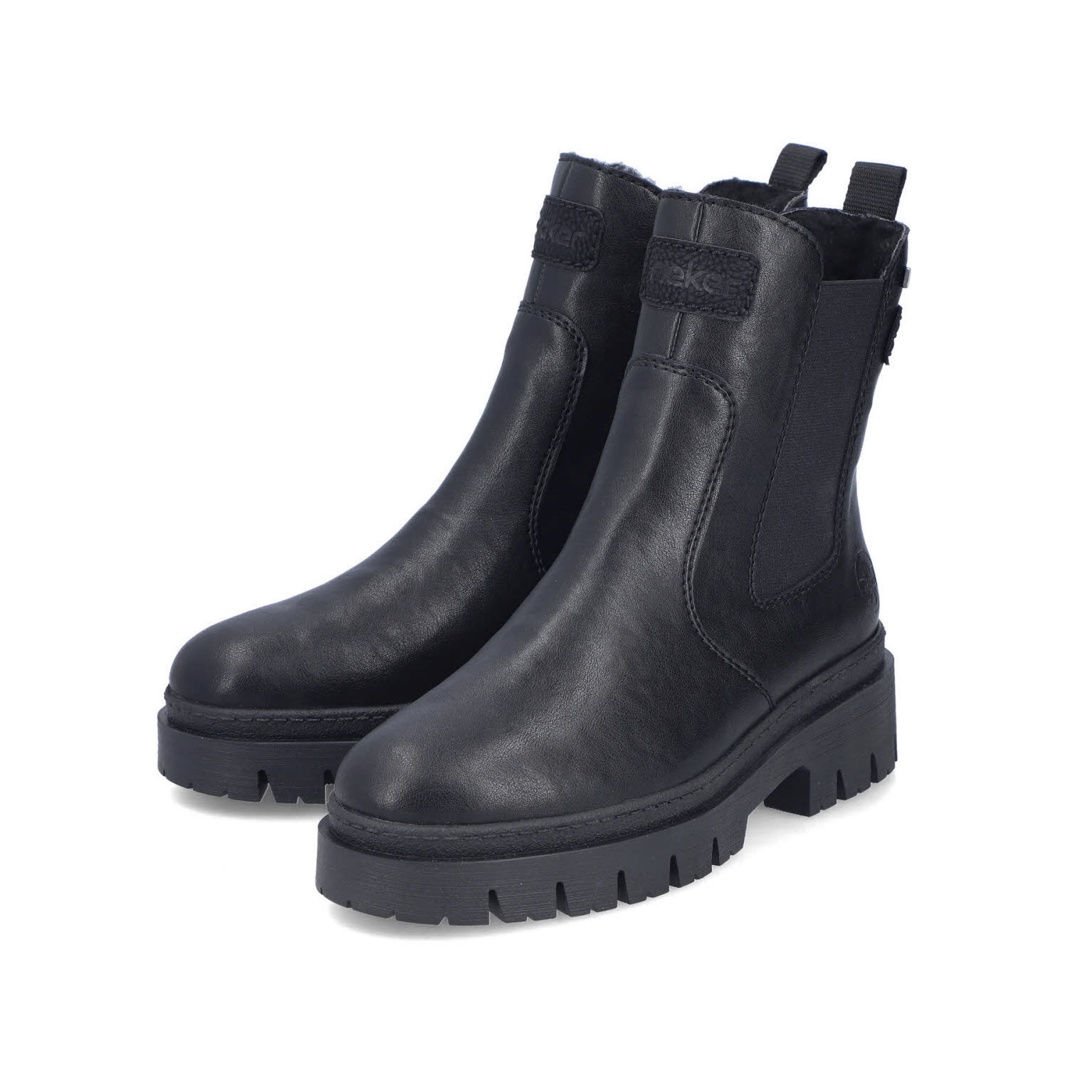 Rieker HWK Damen Chelsea Boots Damen Stiefelette Winterstiefel schwarz