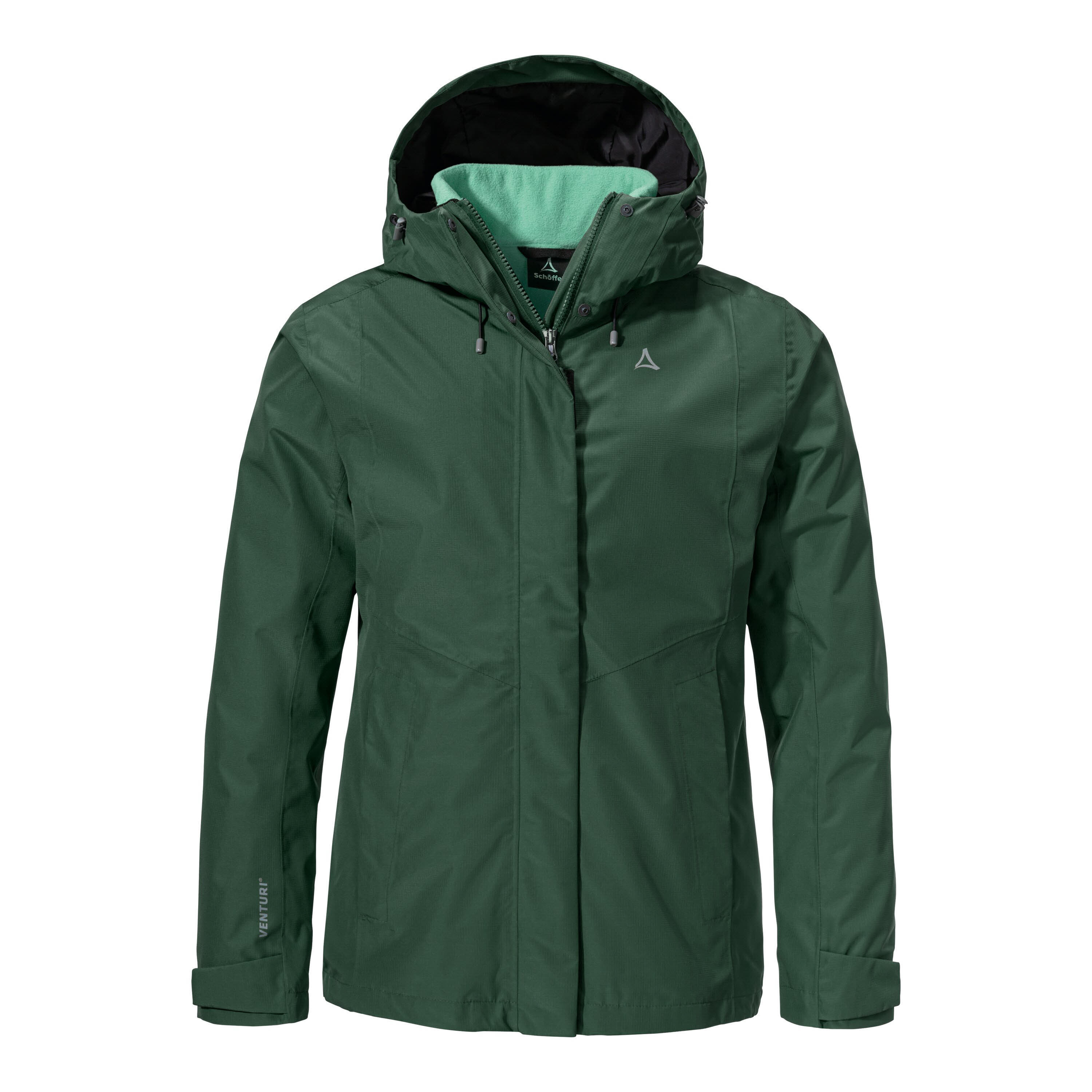 Schöffel Okere 3 in 1 Lagenjacke wasserdicht Damen grün