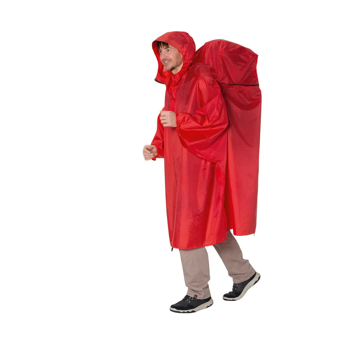 Teva Cape S Herren Regenponcho Rucksack-Regenschutz rot