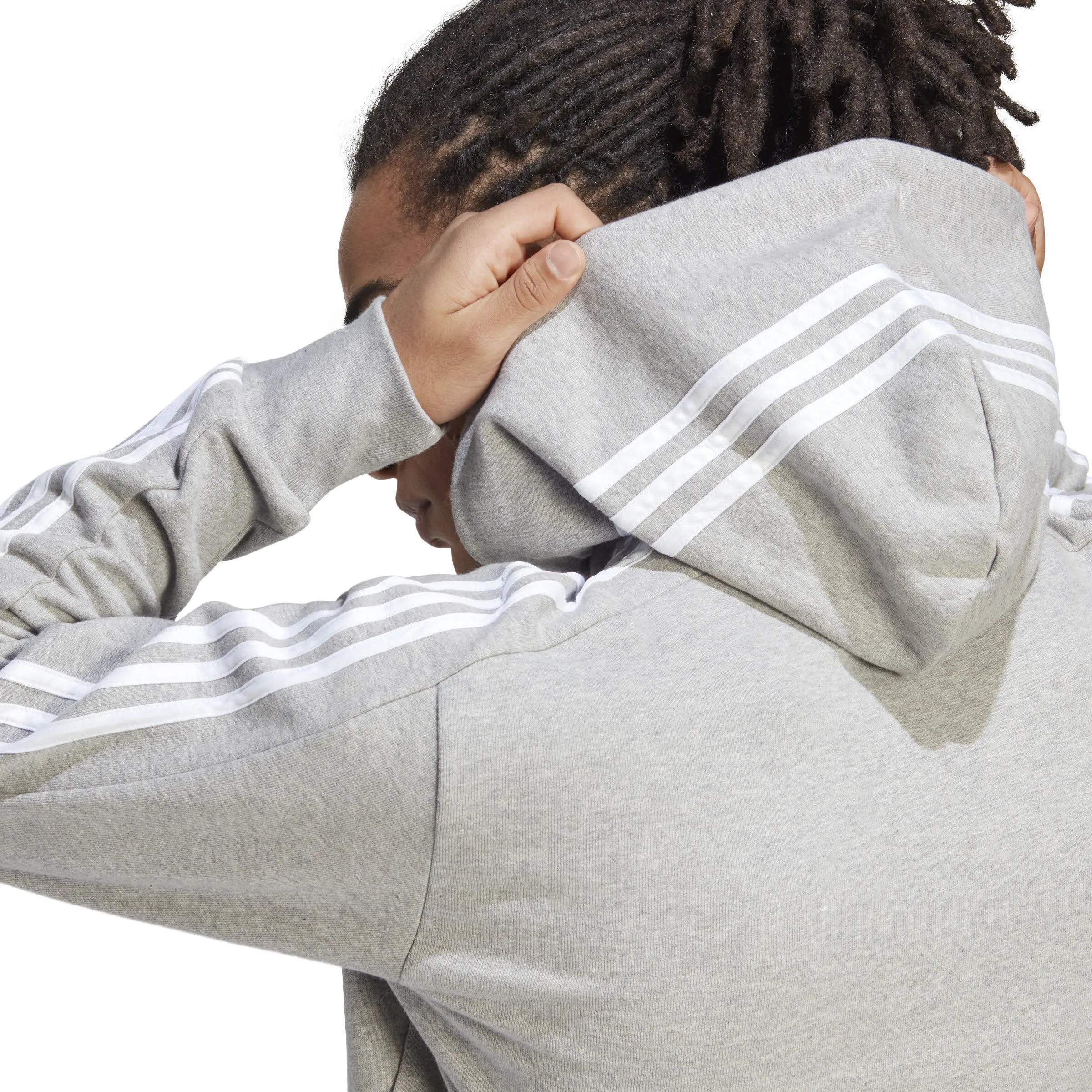adidas HE 3S FT FZ HD Herren Kapuzenjacke Trainingsweste grau
