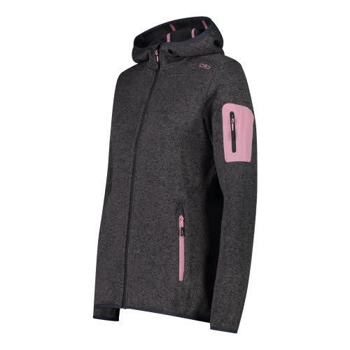 CMP Fleecejacke Kapuzenjacke Midlayer Damen dunkelgrau schwarz NEU