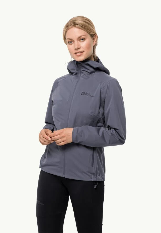 Jack Wolfskin Emeberberg 3L Damen Regenjacke Wanderjacke grau