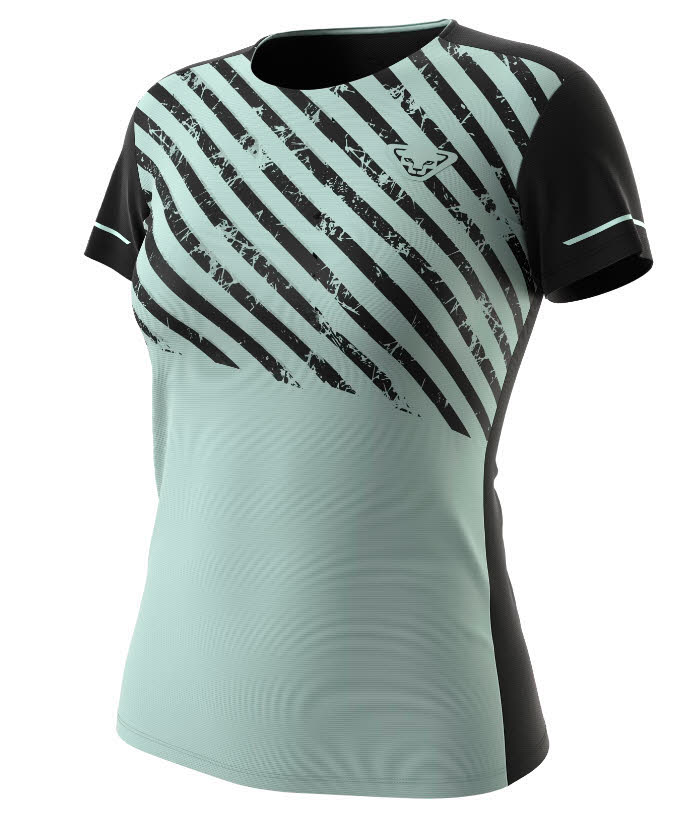 Dynafit ALPINE 2 S/S TEE Laufshirt Damen hellblau schwarz