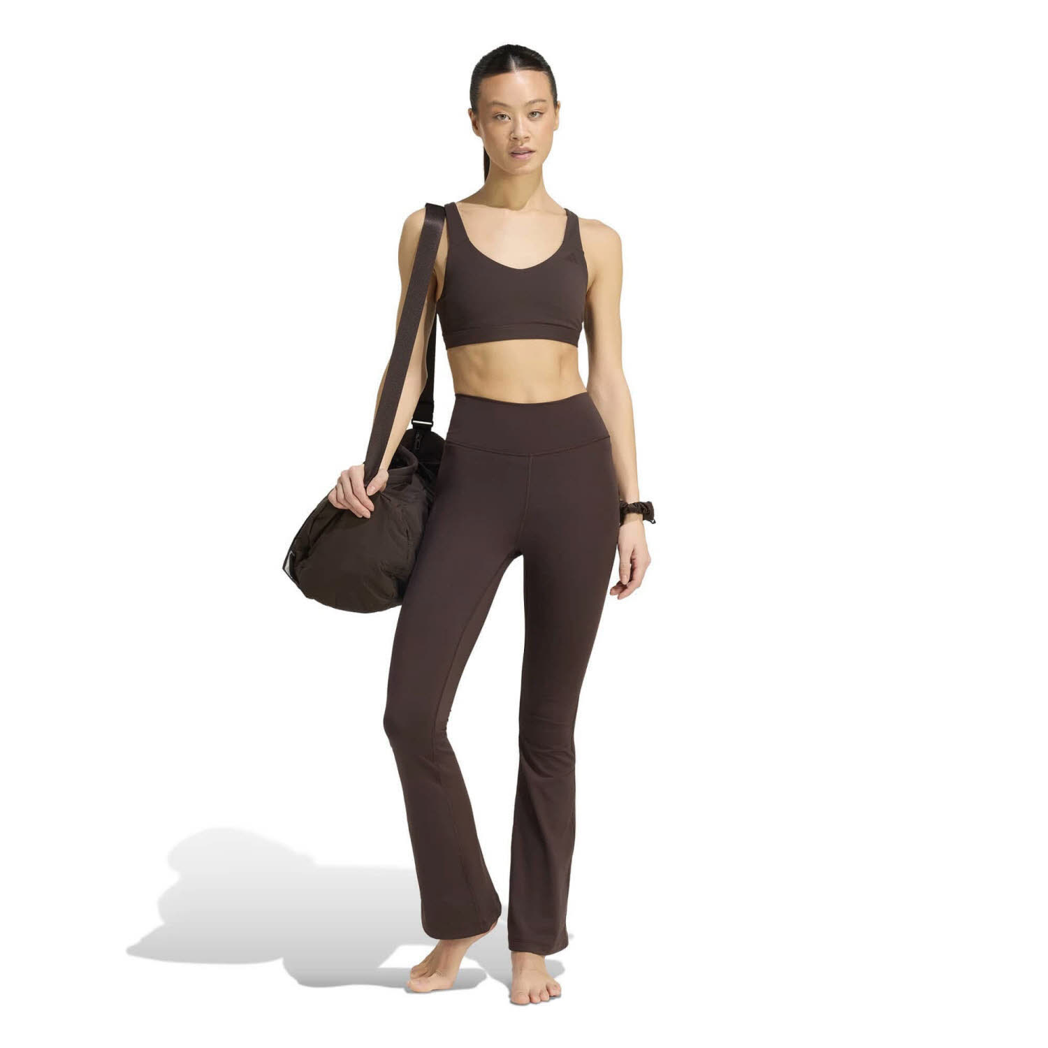 adidas ALLME ESS FLARE Damen Leggings Sporthose braun