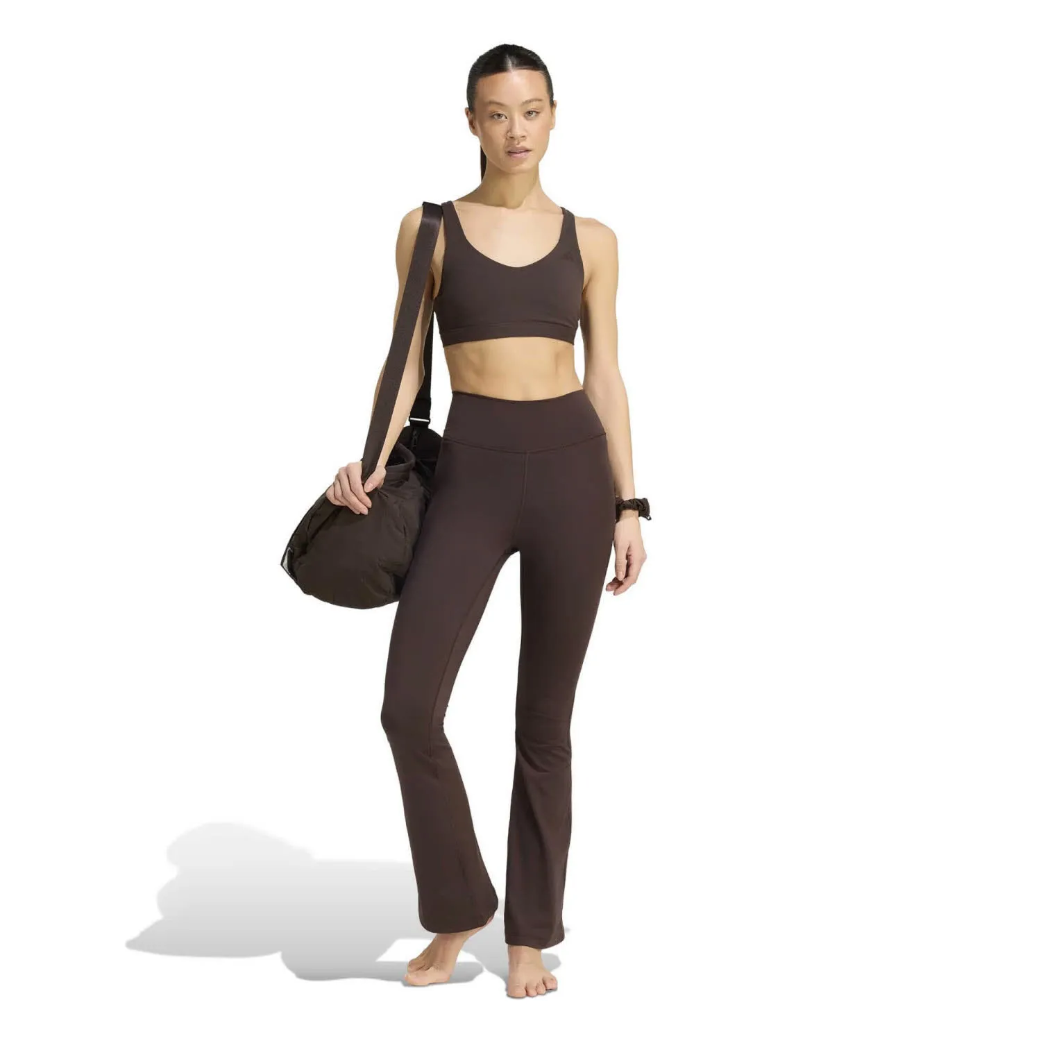 adidas ALLME ESS FLARE Damen Leggings Sporthose braun