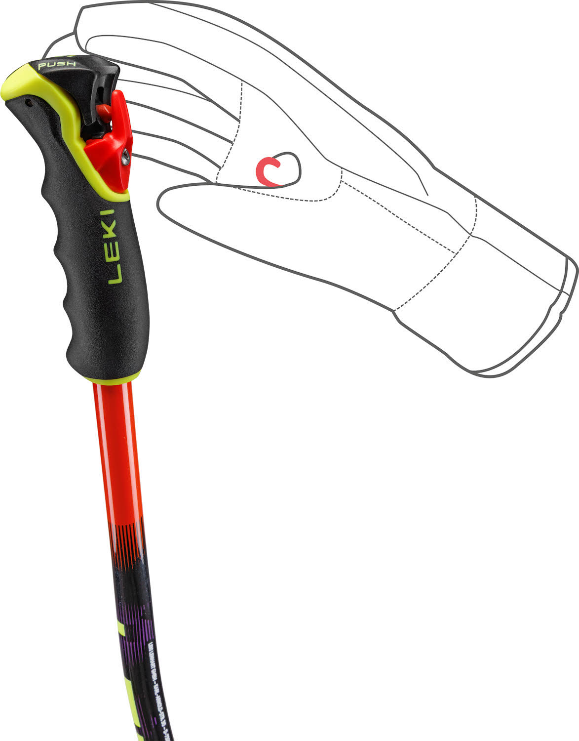 Leki WCR Evo Lite GS TR Kinder Skistöcke Ski Poles rot/violett