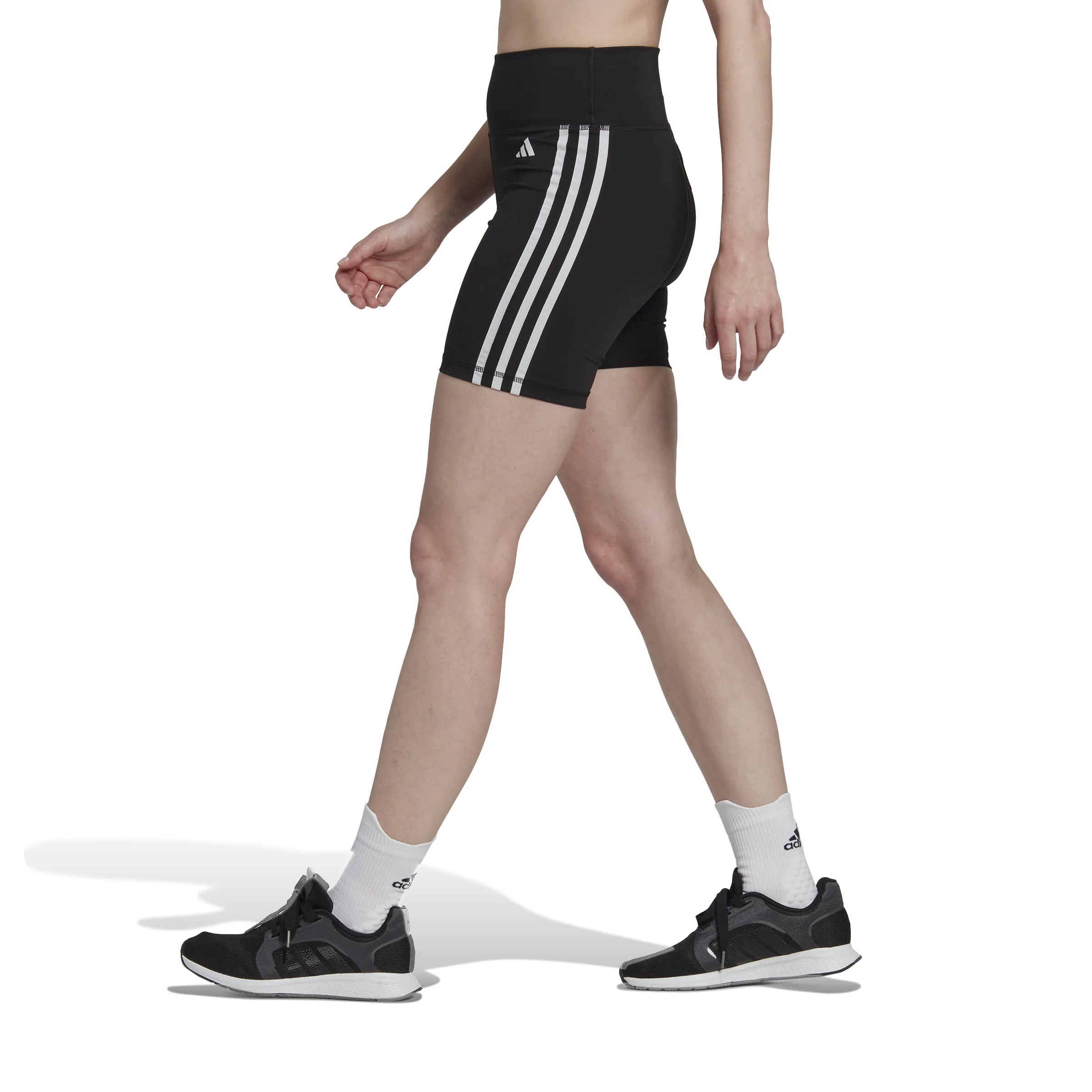 adidas Train Essentials 3 Stripes High Waisted Short Tight Damen Sporttight schwarz NEU
