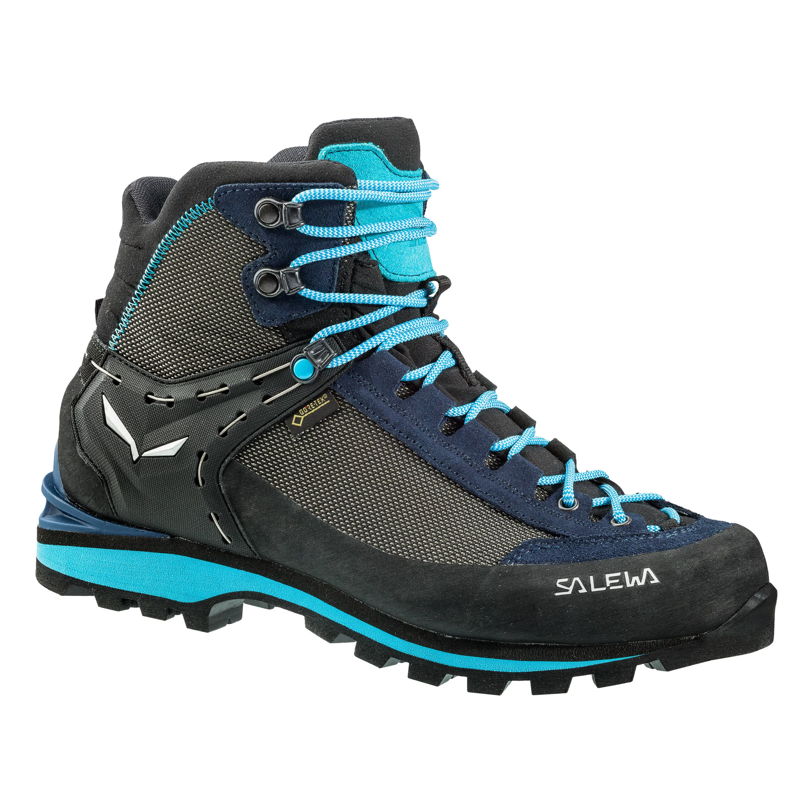 Salewa Crow Gore-Tex Damen Trekkingschuhe Wanderschuhe Bergsteigerschuh wasserdicht blau