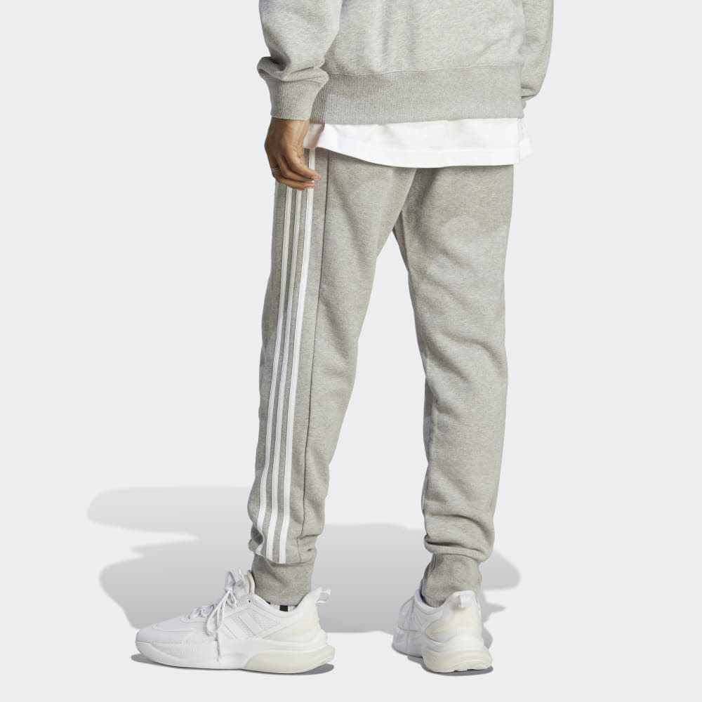 adidas ESSENTIALS FRENCH TERRY TAPERED CUFF 3-STREIFEN Herren Hose Jogginghose grau