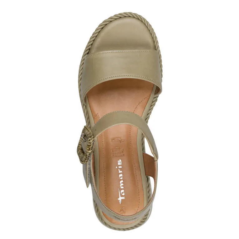 Tamaris Damen Sandalen Sandalette grün