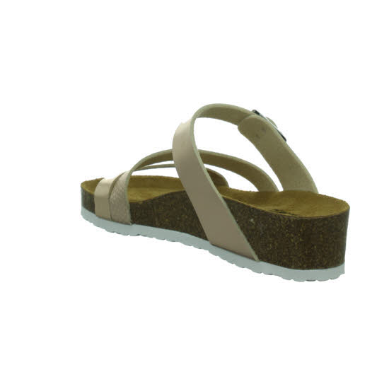 Longo Sandalen Sommer modisch elegant Tieffußbett Pantolette Damen weiß NEU