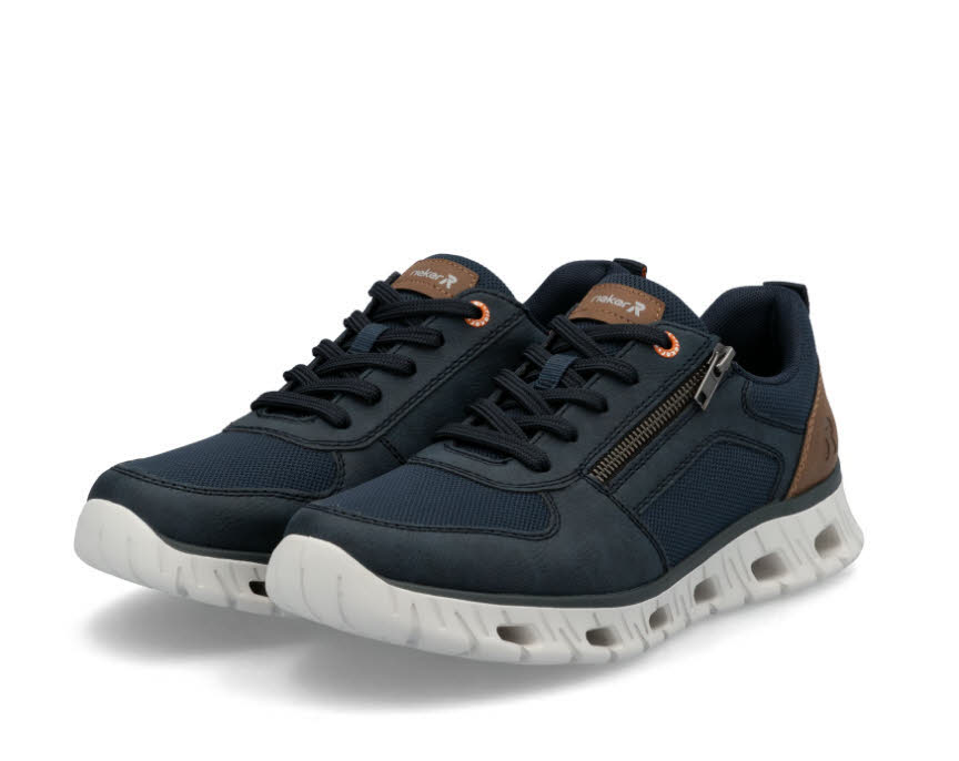 Rieker Herren Halbschuhe Schnürer Sneaker dunkelblau