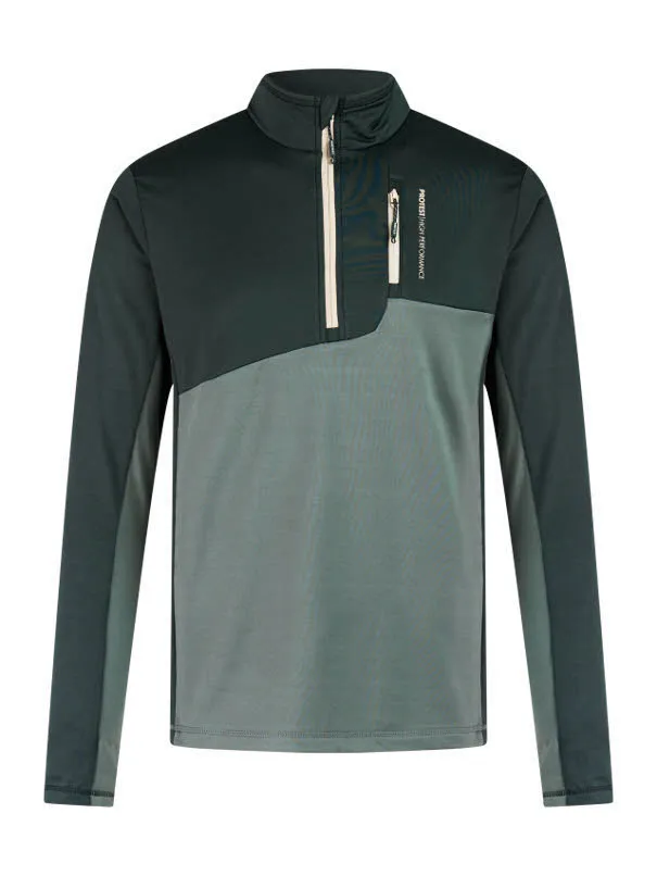 PROTEST HE PRTBonus 1/4 zip active top Heren Skirolli grün